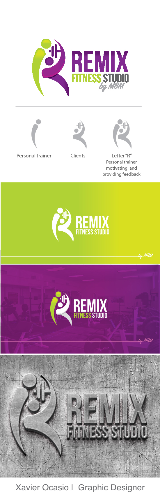 Logo Design for Remix Fitness Studio - Xavier Ocasio Freelance Graphic ...